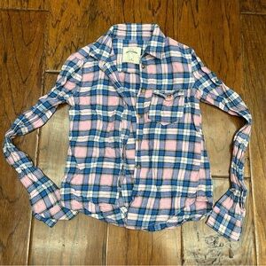 Abercrombie kids plaid button down shirt